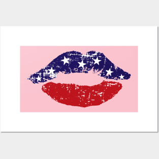 4TH OF JULY LIPS Posters and Art